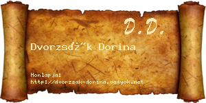 Dvorzsák Dorina névjegykártya